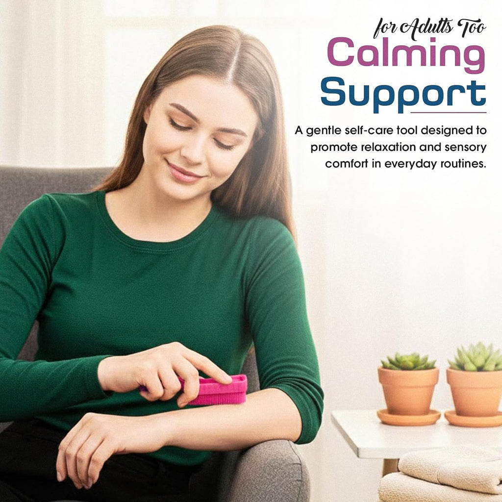 Wilbarger Method Therapy Sensory Brush - Therapressure Brush for Occupational Therapy for Sensory Brushing – Use as Part of The Wilbarger Brushing Protocol – 3 Pack - Blue/Pink/Yellow