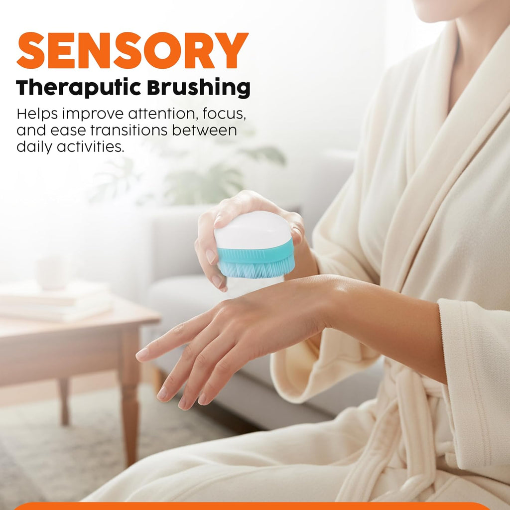 Wilbarger Method Therapy Brush, 6 Pack (Colored) - Therapressure Sensory Brush for Occupational Therapy and Brushing Protocol