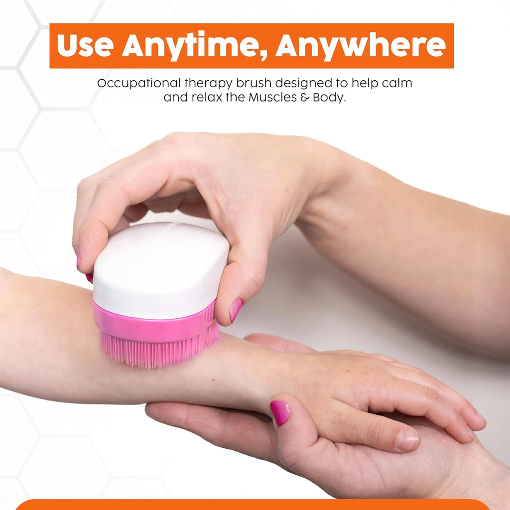 Wilbarger Method Therapy Brush, 6 Pack (Colored) - Therapressure Sensory Brush for Occupational Therapy and Brushing Protocol